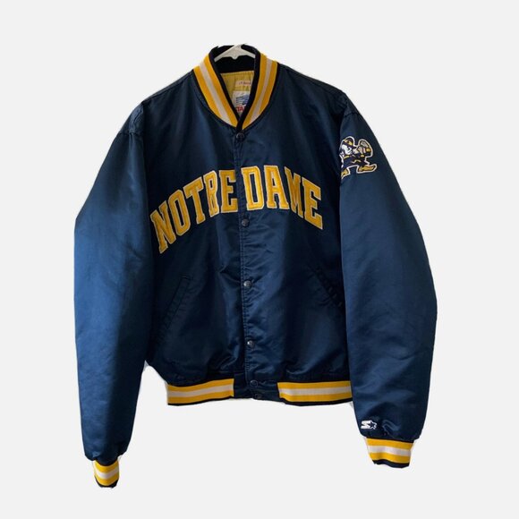 Notre Dame Varsity Jacket - Navy and Yellow - Picture 1 of 4